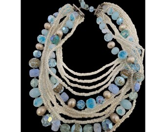 Amazing Glass Crystal Multi Strand Necklace (A4696)