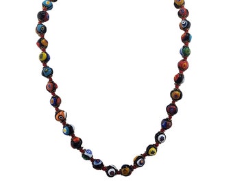 Vintage Millefiori Glass Necklace (A3786)