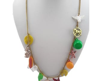Vintage Assorted Bubble Gum Charm Necklace (A3468)