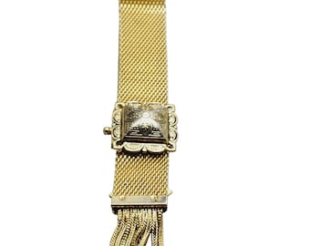Vintage Signed Marino Mesh Tassel Bracelet (A1378)