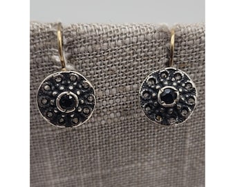 Sterling Silver Semi Precious Vintage Earrings (A5081)