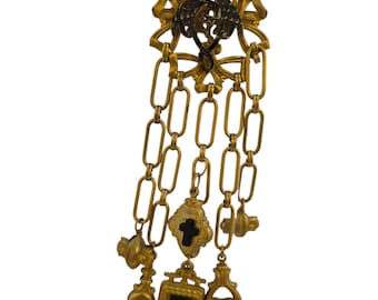 Vintage Chatelaine Style Dangling Brooch (A9116)