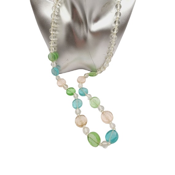 Vintage Glass & Sea Glass Necklace (A717) - image 1
