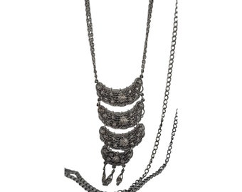 Vintage Goldette Style Multi Strand Statement Pendant Necklace (A250)