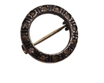 Antique Paste Circle Brooch (A8142)