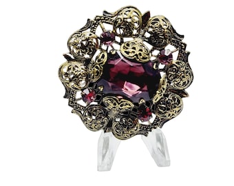 Vintage West Germany Glass Rhinestone Brooch (A914)
