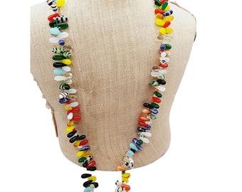 Vintage Unique Glass & Art Glass Necklace (A662)