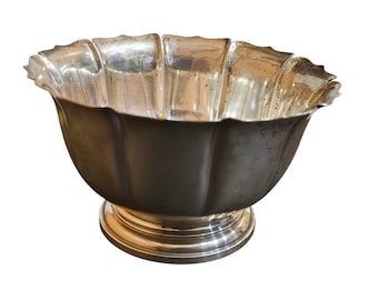 Very Heavy Fluted Hallmarked Sterling Bowl (A9391)