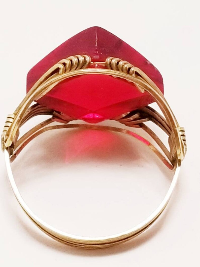 Vintage hand wired acrylic prison style ring
