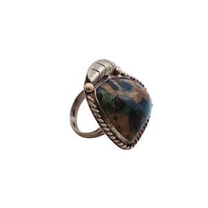 Vintage Navajo Royston Turquoise Sterling Silver Ring (A8665)