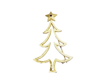 Vintage Signed MYLU Christmas Tree Brooch (A1403)