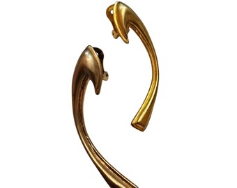 Vintage Marked Pomerantz Rodan Movement MCM Clip Earrings (A9750)