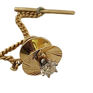 Vintage 14kt Gold Diamant Ohrstecker Krawattennadel (A5313)