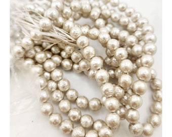 Vintage Metal Ice 8mm Beads - NOS 300 Pcs (A4308)