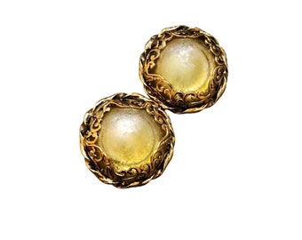 Vintage Lacquered Acrylic Decorative 80s Clip Earring (A2814)