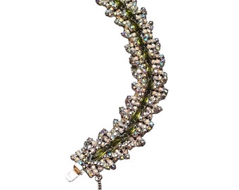 Vintage Amazing Tricolor Dimensional Rhinestone Bracelet (A2345)
