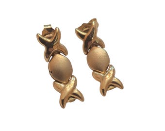 Vintage 1980s 14kt Gold Pierced Earrings (A7746)