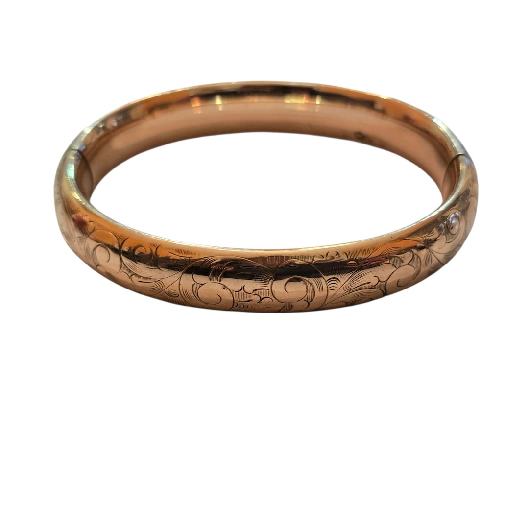 Antique Registered Trademark H&H Gold Filled Unique Bangle