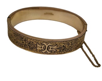 Vintage 1/20 10k Gold Filled Dunn Bros Bangle Bracelet (A4383)