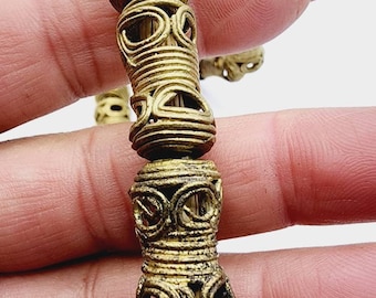 Vtg brass African tubular trade beads