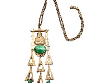 Vintage Fun Dangling Buddha Necklace (A3026)