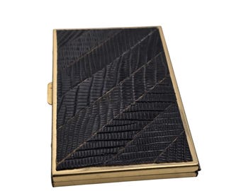 Vintage Faux Leather Compact Box (A7423)