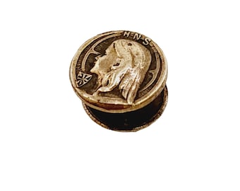 Antique 10kt Gold HNS 1909 Barclay St. NY Stud (A5288)