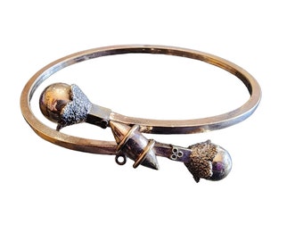 Victorian Gold Filled Etruscan Cross Over Bracelet (A1999)