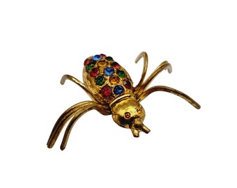 Vintage Czechoslovakian Brass Bug/Fly/Insect/Spider Brooch (A1212)