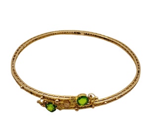 Antique 10kt Gold Filigree Etruscan Bangle Bracelet (A698)