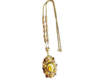 Vintage Signed W. Germany Pendant Necklace (A3122)