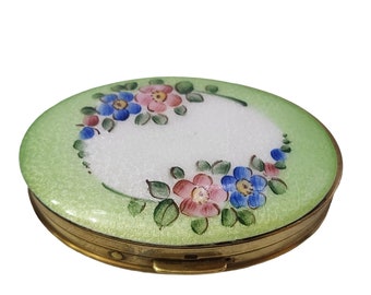 Vintage Enameled Flower Compact (A4065)