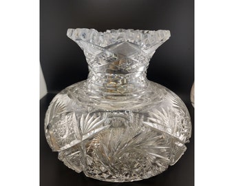 Vintage American Brilliant Cut Crystal Vase (A6260)