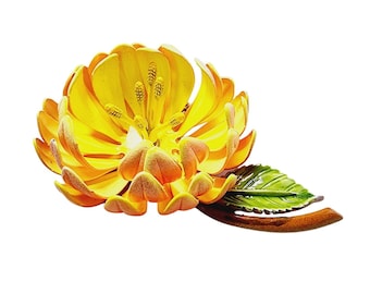 Vintage Dimensional Enamel Flower Brooch (A2883)