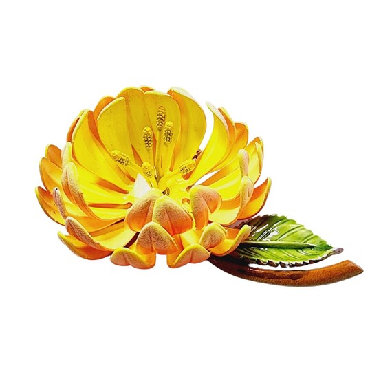 Vintage Dimensional Enamel Flower Brooch (A2883) - Etsy