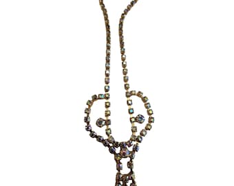 Vintage Aurora Borealis Rhinestone Necklace (2423)