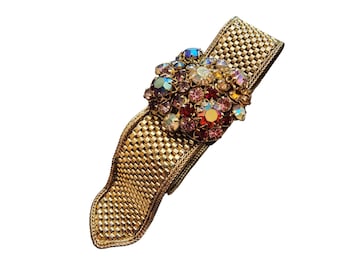 Beautiful Vintage Blingy Ab Rhinestone Mesh Adjustable Bracelet (A4827)