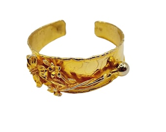 Vintage Flower Cuff Bracelet (A708)