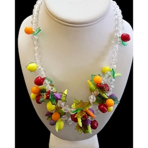 Vintage acryl Carmen Miranda fruitketting (A7619)