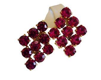Vintage Rhinestone Clip Earrings (A2261)