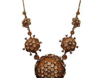 Vintage Spectacular Domed Dimensional Cosmic Blingy Necklace (A3702)