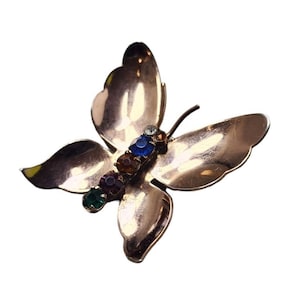 Vintage signierte Coro Craft Sterling Schmetterling Brosche (A3083)