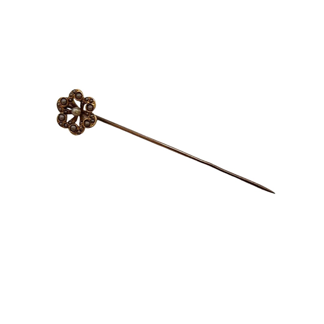 Sorrell Stick Pin Vintage 18kt Gold & Pearl Stick Pin (A5279) - Etsy