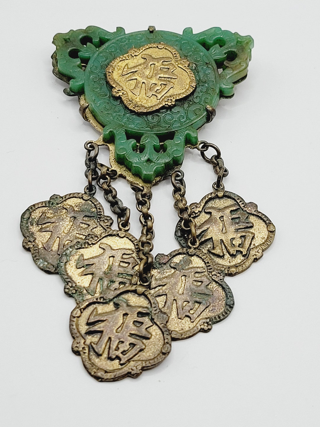 Unique Vintage Dangling Resin Asian Motif Brooch (A185) - Etsy