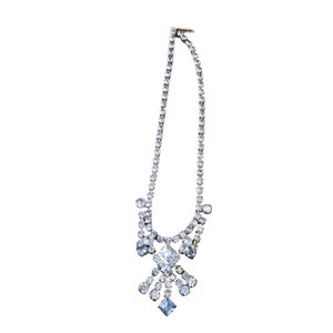Vintage Blue Rhinestone Necklace (A2922)