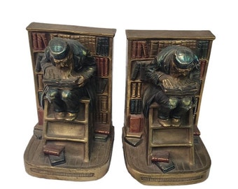 Estate Scholar Metal Bookends