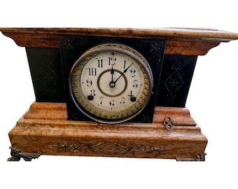 Antique Seth Thomas Adamantine Faux Marble Clock