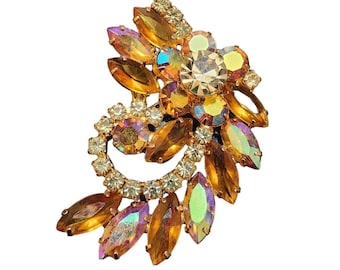 Vintage Layered Rhinestone Brooch (A1772)