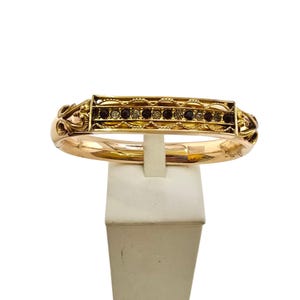 Antique Rare Gold Filled & Stone Bracelet—The Orchid Bracelet by Allison Mfg. Co