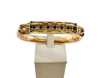 Antique Rare Gold Filled & Stone Bracelet—The Orchid Bracelet by Allison Mfg. Co